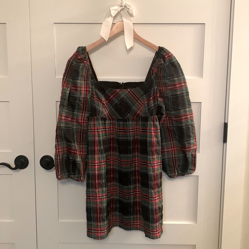 NWT J Crew taffeta tartan plaid dress